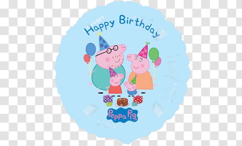 Birthday Cake Balloon George Pig Party - Anniversary Transparent PNG