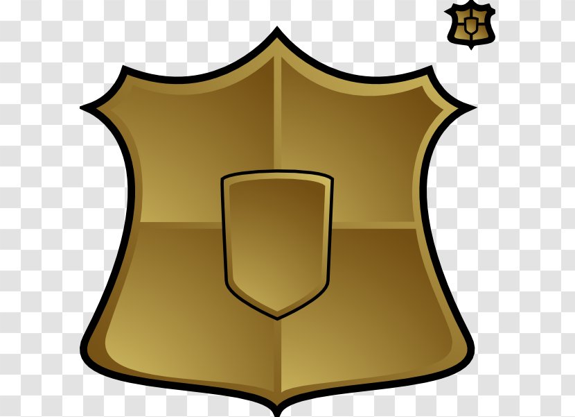 Shield Yellow - Drawing - Emblem Symbol Transparent PNG