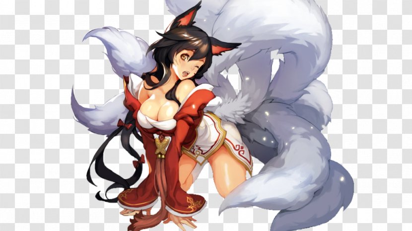 Nine-tailed Fox Ahri League Of Legends Female - Watercolor - Nine Tailed Transparent PNG