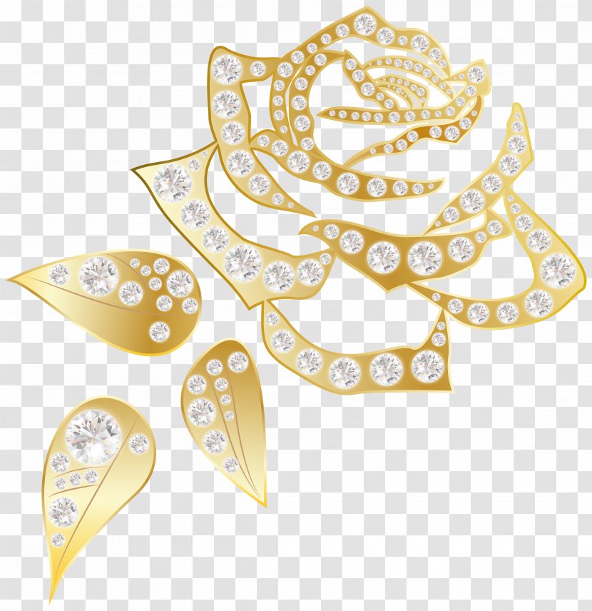 Gold Beach Rose Clip Art - Golden Stakes - With Diamonds Image Transparent PNG