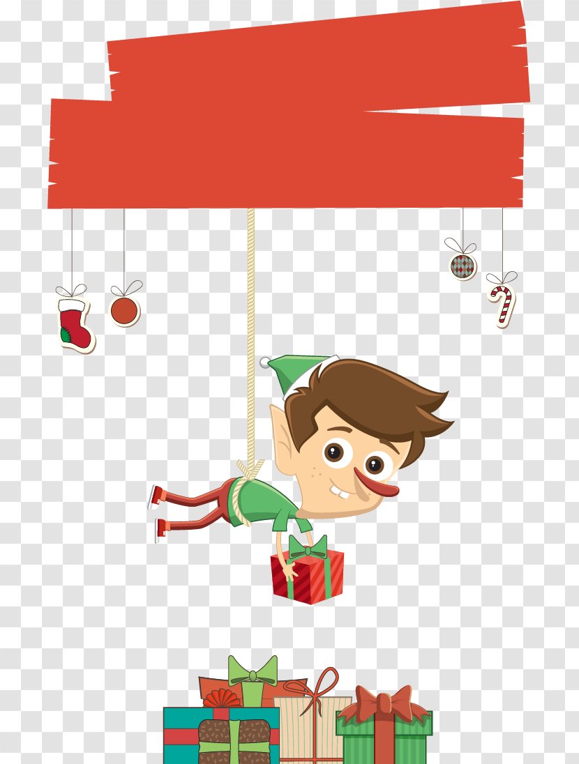 Santa Claus Gift Illustration - Area - Elf Holiday Gifts Transparent PNG