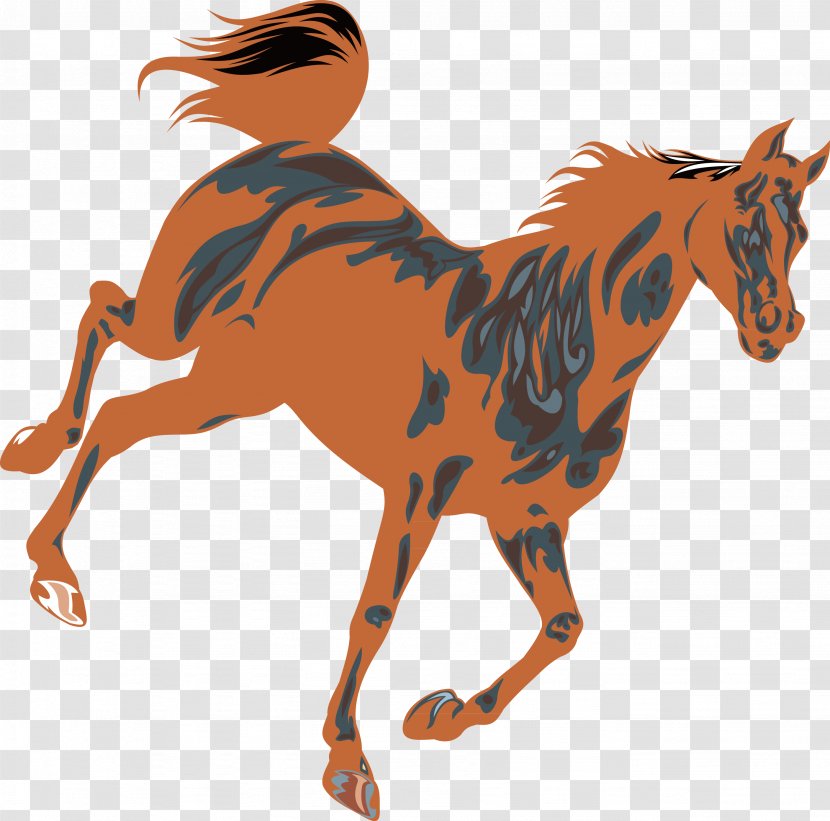 Horse Pony Stallion Mane - Pack Animal - Hand-painted Chinese Wind Decoration Vector Transparent PNG