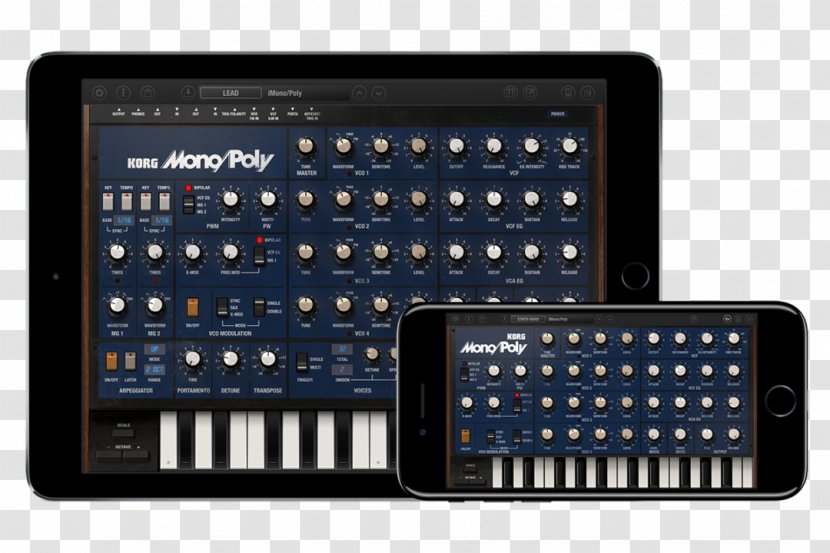 Korg Mono/Poly Polysix MicroKORG Sound Synthesizers - Silhouette - Poly61 Transparent PNG