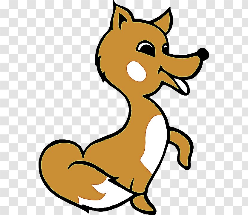 Cartoon Clip Art Tail Animal Figure Red Fox - Line Transparent PNG