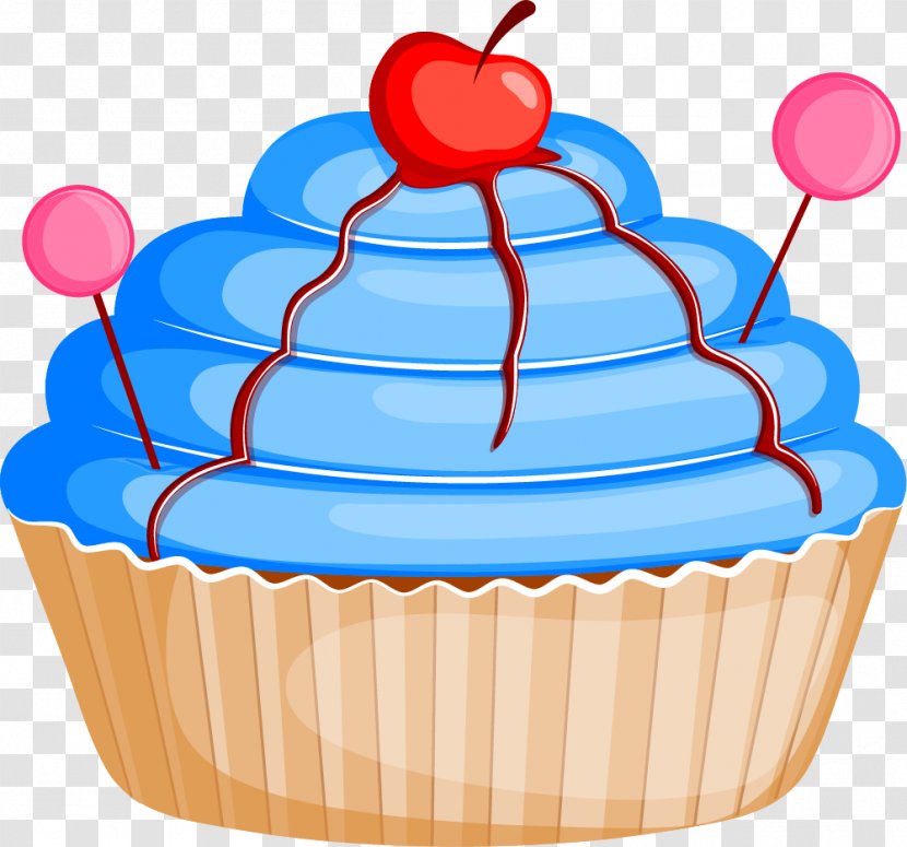 Cupcake Cherry Cake Clip Art - Buttercream - Blueberry Transparent PNG