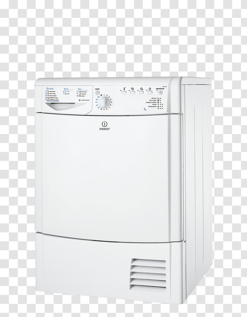 Clothes Dryer Beko Washing Machines Indesit Co. Ecotime IDV 75 - Silhouette - Destock Transparent PNG
