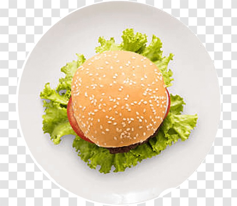 Cheeseburger Hamburger French Fries Breakfast Sandwich Veggie Burger - Bun - Plate Transparent PNG