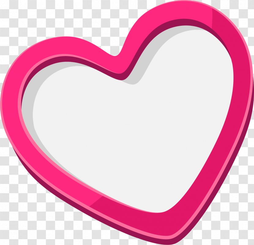 Red Pink Heart - Silhouette - Rose Border Transparent PNG