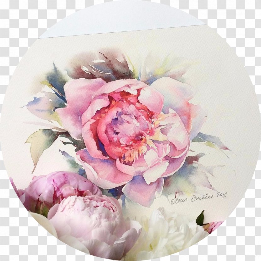 Watercolor Painting Watercolour Flowers Artist - Garden Roses - Peony Transparent PNG