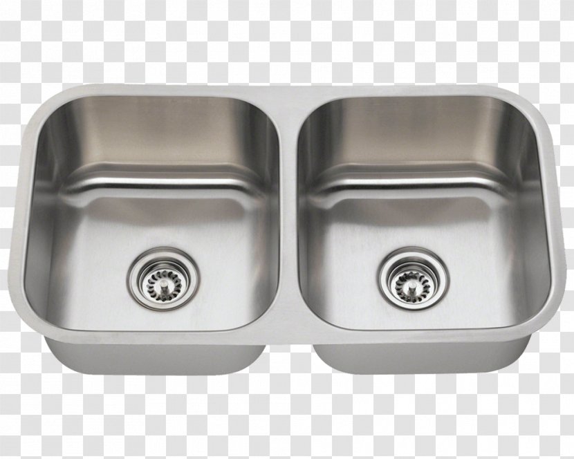 Kitchen Sink Stainless Steel Brushed Metal - Bowl Transparent PNG
