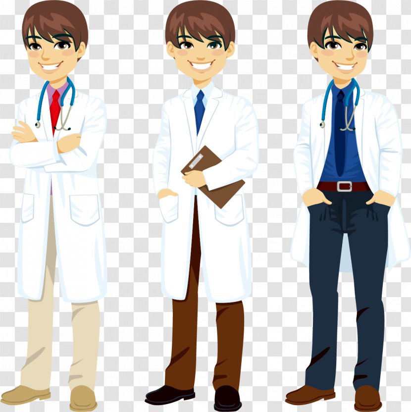 Physician Stock Photography Clip Art - Cartoon - Male And Female Doctors Nurses Characters Vector Material Free Download ,, Transparent PNG