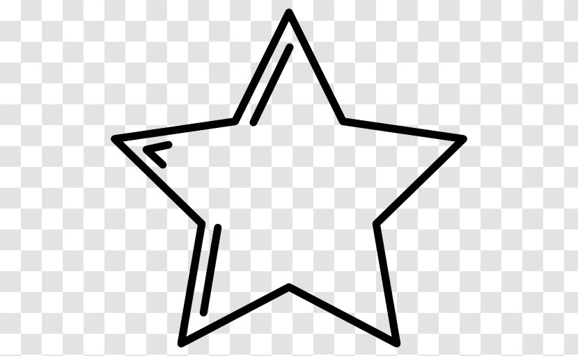 Template Five-pointed Star - Line Art - Black And White Transparent PNG