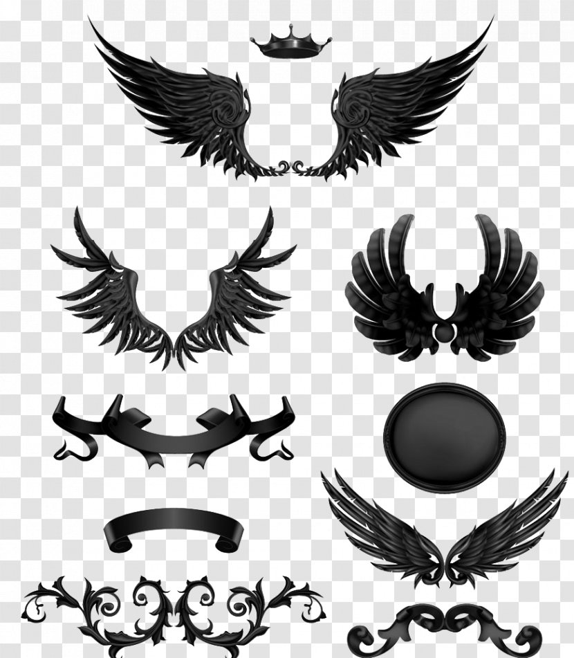 Black Wings - Pattern - Symbol Transparent PNG
