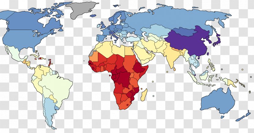 World IQ And Global Inequality The Wealth Of Nations Intelligence Quotient - Map Transparent PNG