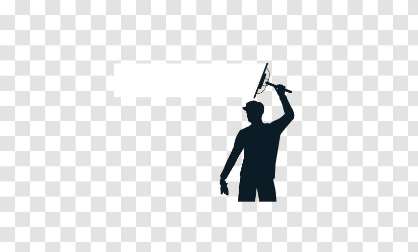 Window Cleaner Maid Service Advertising - Silhouette Of Men's Cleaning Transparent PNG