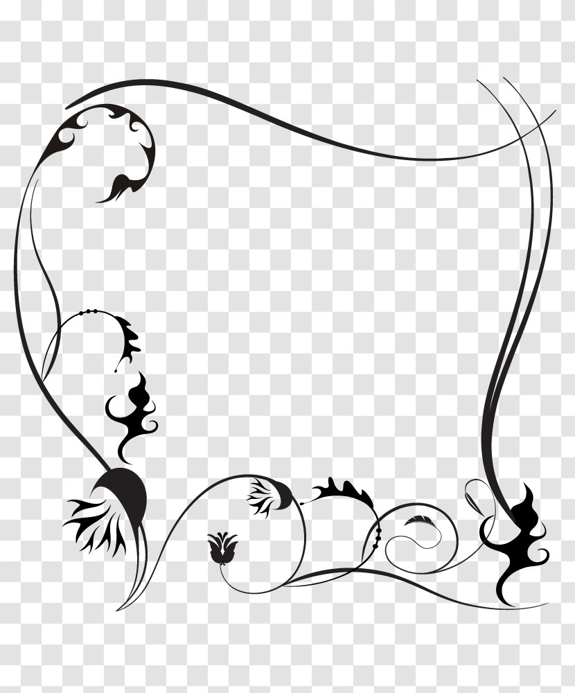 Monochrome Painting Clip Art - Silhouette - Lace Vector Material Transparent PNG