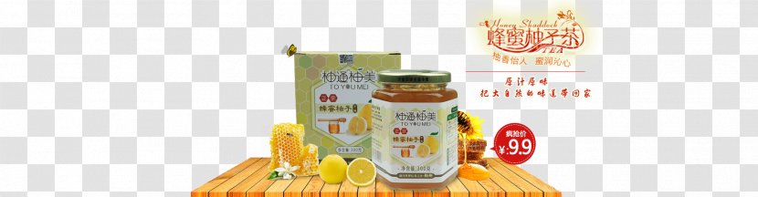 Glass Bottle Drink Brand - Honey Citron Tea Poster Transparent PNG