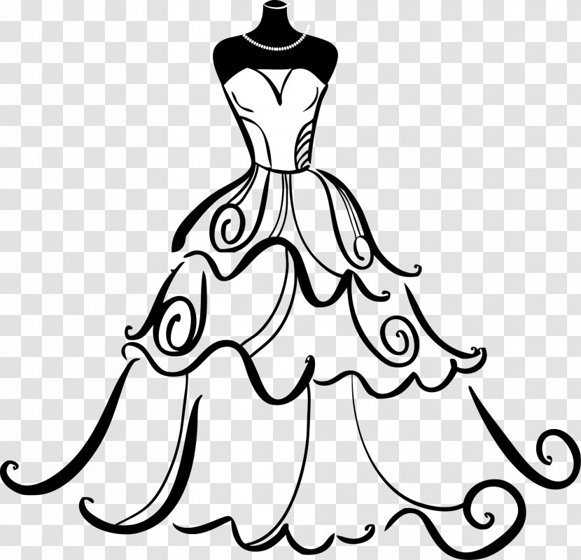 Wedding Dress Gown Bride Clip Art - Bridesmaid - Vector Transparent PNG
