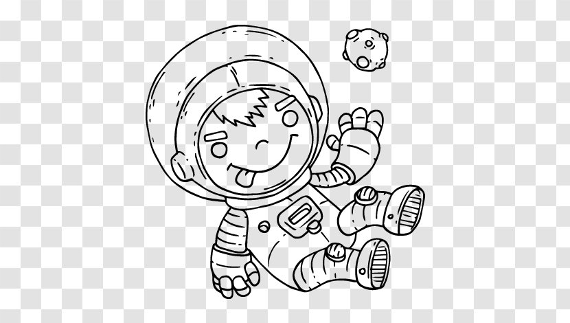 Drawing Astronaut Coloring Book Outer Space Painting - Silhouette Transparent PNG