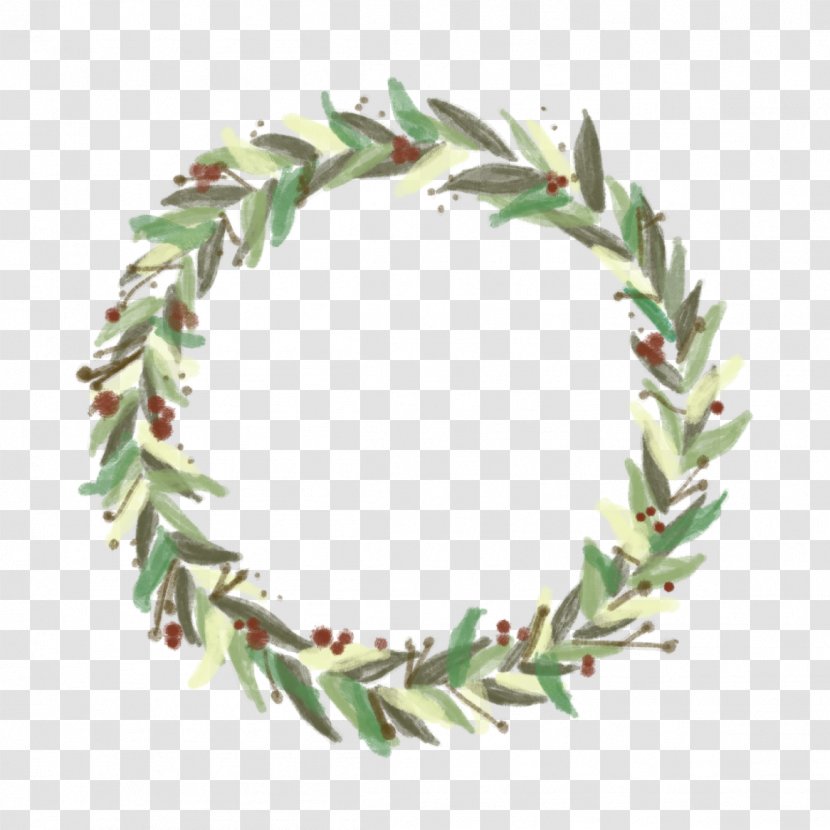 Wreath Christmas Watercolor Painting Garland - Twig Transparent PNG