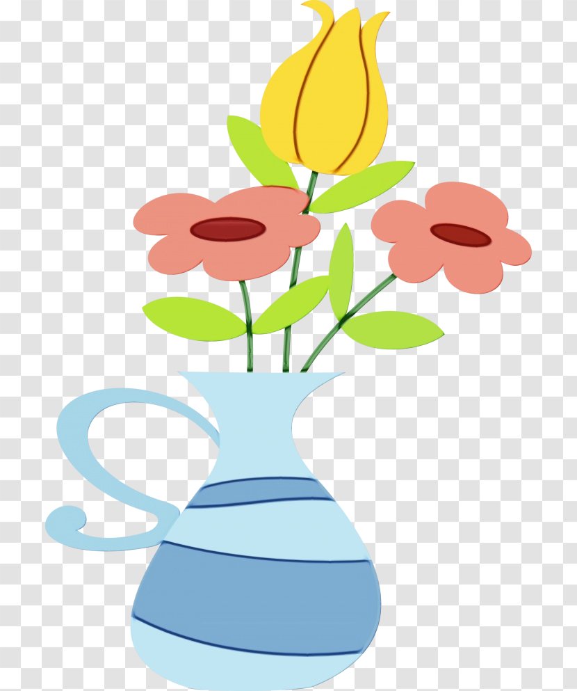 Flower In Vase - Paint - Art Cut Flowers Transparent PNG