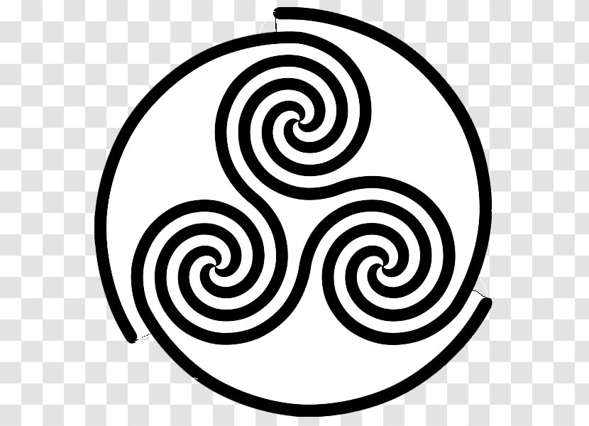 Triskelion Spiral Celtic Knot Celts Image - Black And White - Labyrinth Transparent PNG