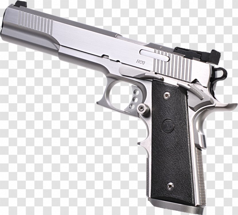 Trigger Firearm M1911 Pistol 9×19mm Parabellum - Watercolor - Weapon Transparent PNG