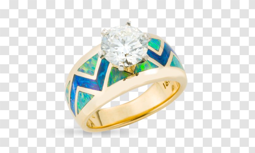Wedding Ring Brilliant Emerald Diamond - Dulce River - Of Fire Coral Transparent PNG