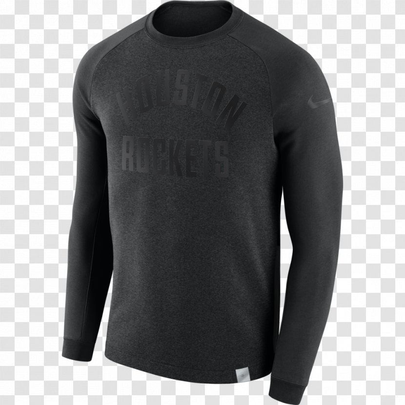 Long-sleeved T-shirt Hoodie Nike - Active Shirt - Houston Rockets Basketball Court Transparent PNG