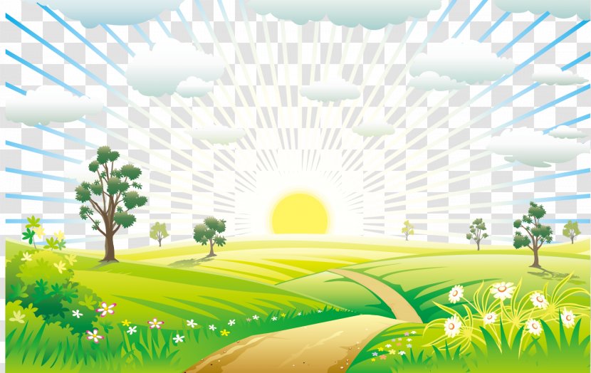 Nature Landscape Euclidean Vector - Art - Sunrise Transparent PNG