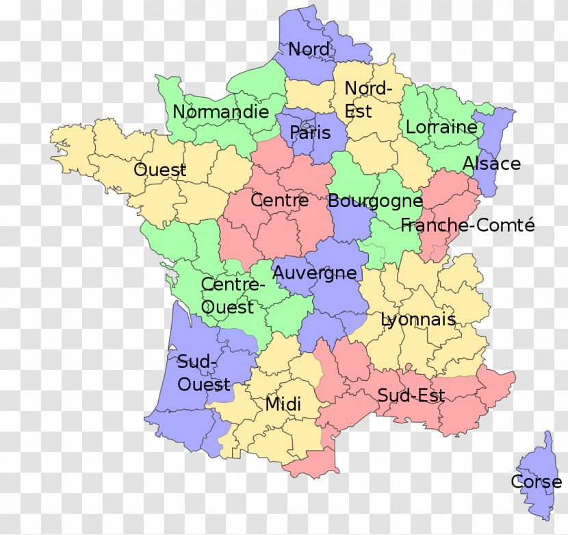 Regions Of France Nord Map La Bourgogne Grand Est - Border Transparent PNG
