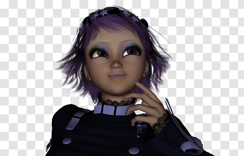 Black Hair Purple Brown Character - Fiction Transparent PNG