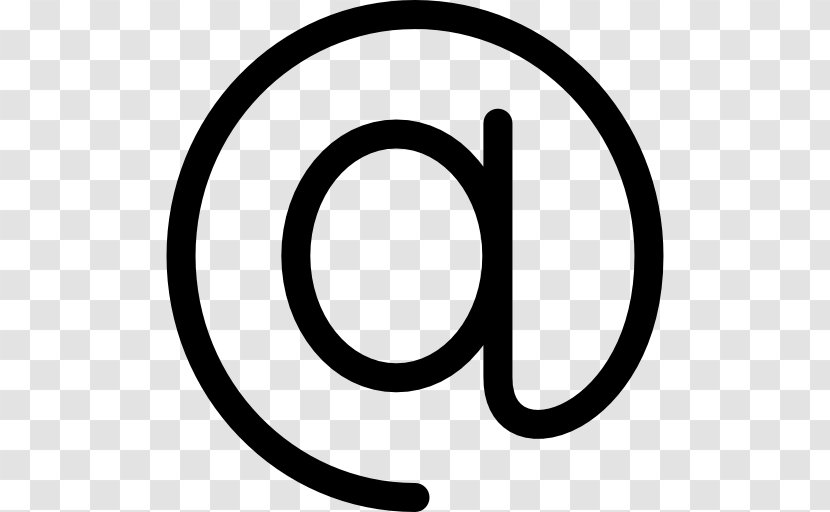 Email Symbol At Sign - Black And White Transparent PNG
