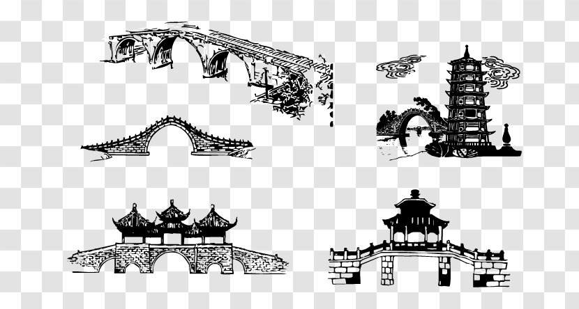 Arch Bridge Architecture - Chinese Transparent PNG