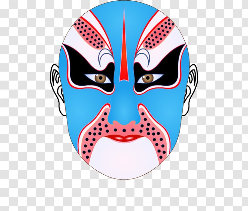 Mask Face Peking Opera Chinese - Art - Blue Transparent PNG