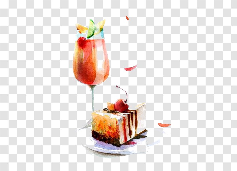Watercolor Painting Food Drawing Illustration - Dessert - Fruit Juice Transparent PNG