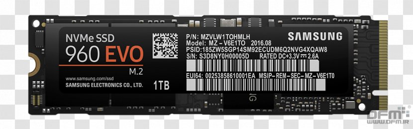 Solid-state Drive Samsung 960 EVO M.2 SSD NVM Express 850 - Iops Transparent PNG