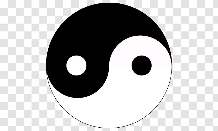 Yin And Yang Symbol Clip Art - Black White Transparent PNG