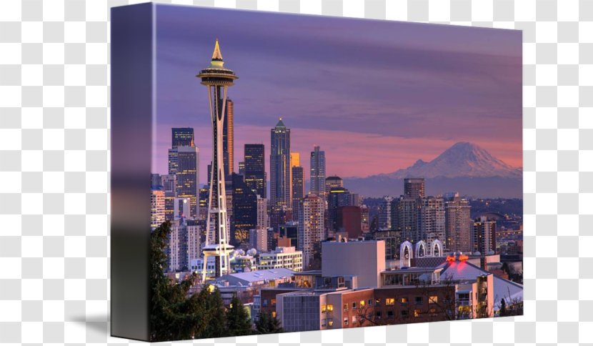 Space Needle Mount Rainier Skyline Sunrise City Transparent PNG