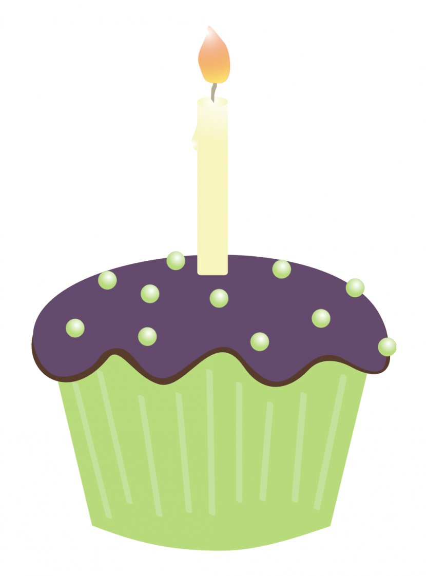 Cupcake Birthday Cake Muffin Candle Clip Art - Purple - Cliparts Transparent PNG