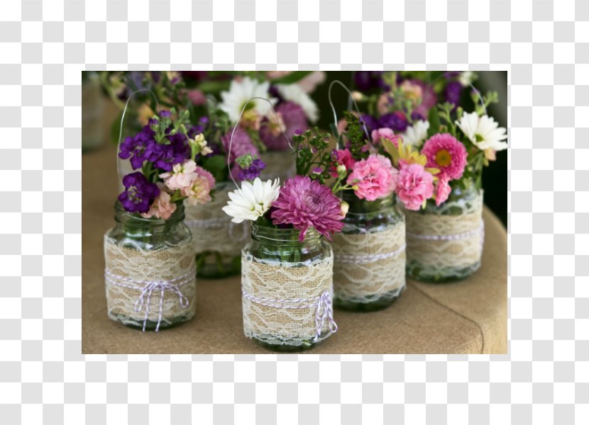 Shabby Chic Table Mason Jar Centrepiece Wedding - Vase Transparent PNG