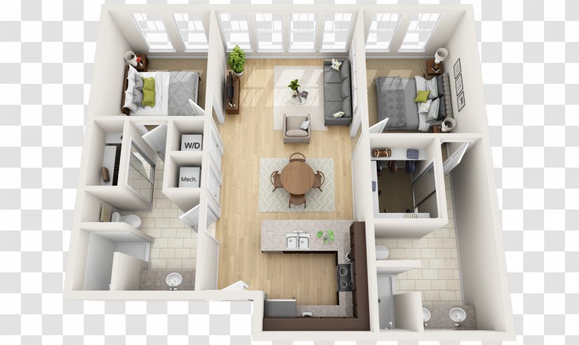 3D Floor Plan House Transparent PNG