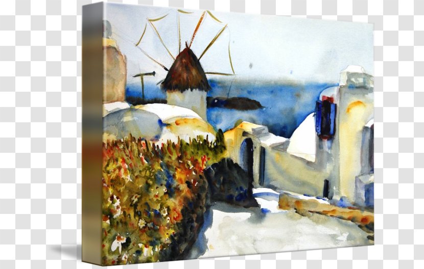 Still Life Watercolor Painting Landscape Greece - Contemporary Art Transparent PNG