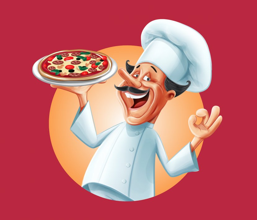 Pizza Italian Cuisine Chef - Silhouette Transparent PNG