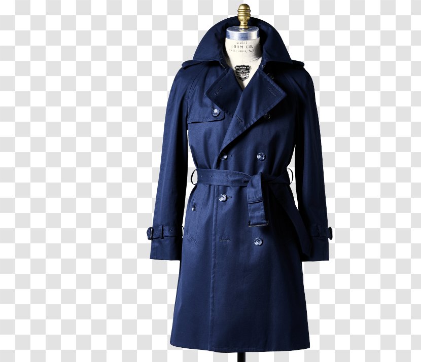 Trench Coat Overcoat Ulster Lapel - Electric Blue - Tailor Transparent PNG