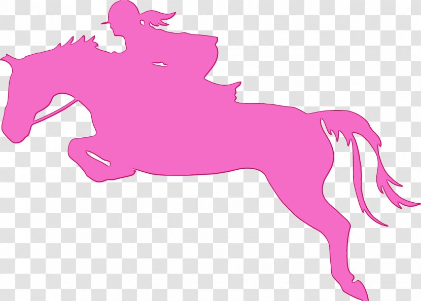 Horse Pink Mane Animal Figure Purple - Paint - Stallion Equestrian Sport Transparent PNG