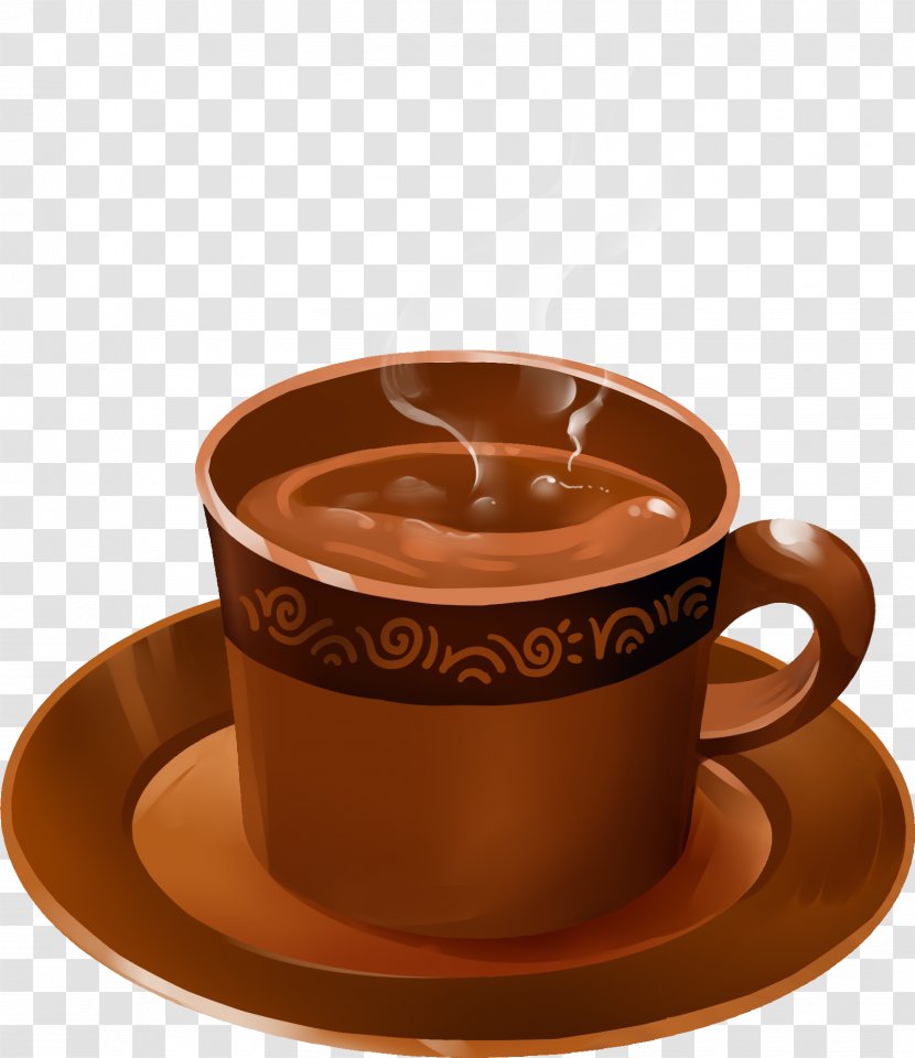 Ristretto Coffee Cup Cuban Espresso - Cartoon - Brown Transparent PNG