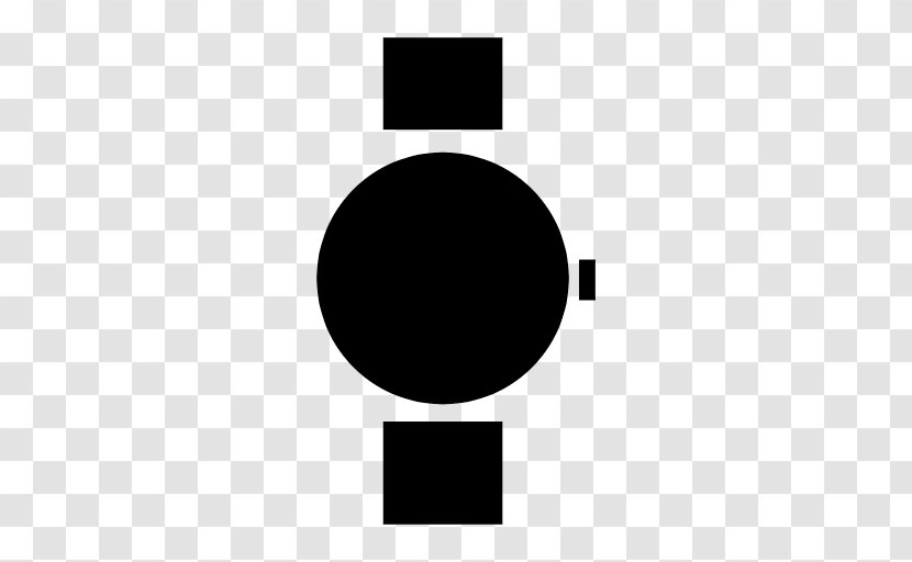 Watch Icon - Silhouette - Text Transparent PNG
