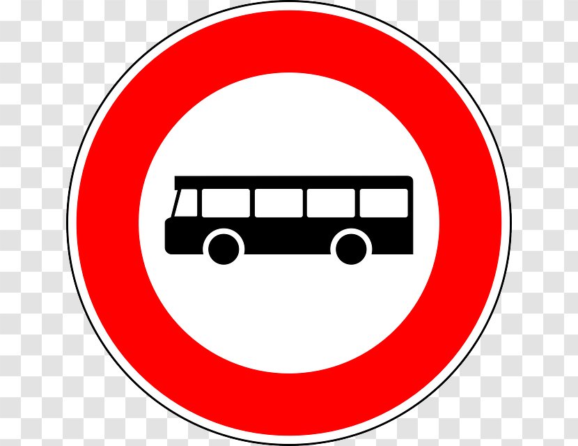 Bus Traffic Sign Road Senyal - Text Transparent PNG