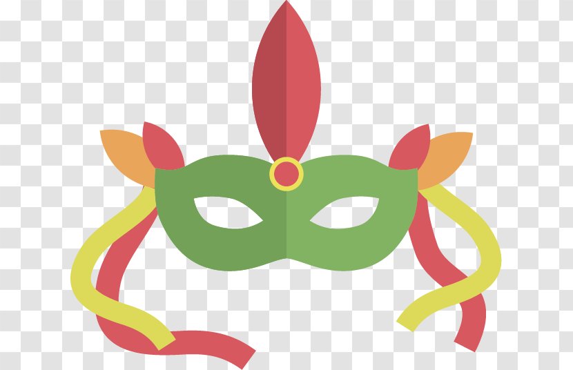 Carnival Block Mask Clip Art - Green - Cartoon Transparent PNG
